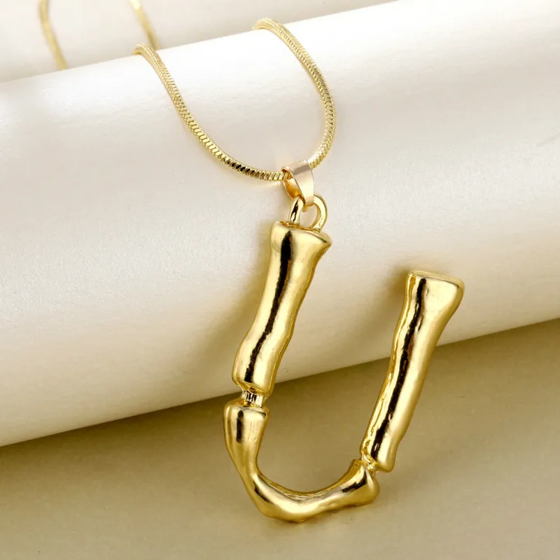 Golden Initial Pendant Necklace