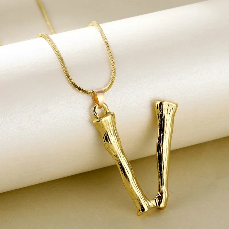 Golden Initial Pendant Necklace