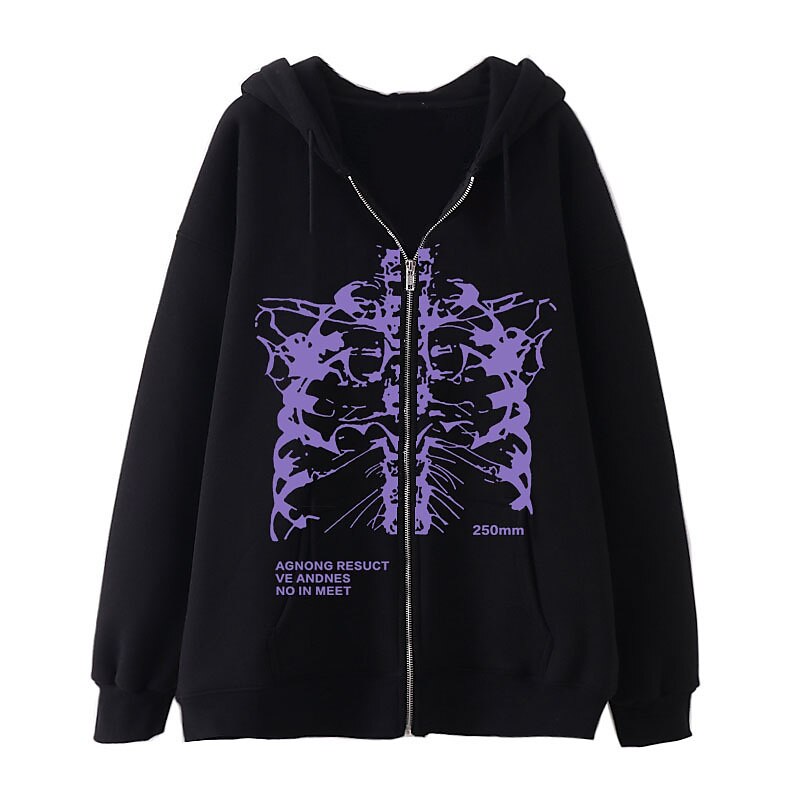 Skull Graphic Full Zip Hoodie