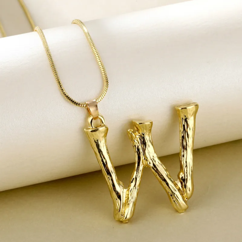 Golden Initial Pendant Necklace
