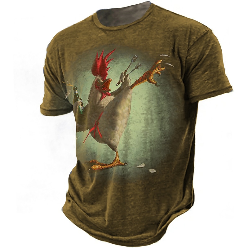 Funny Graphic Animal 3D Print Short Sleeve Tee