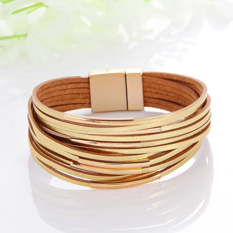 Chic Layered Leather Bracelet