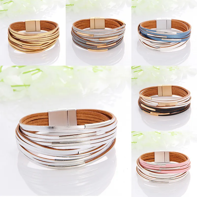 Chic Layered Leather Bracelet