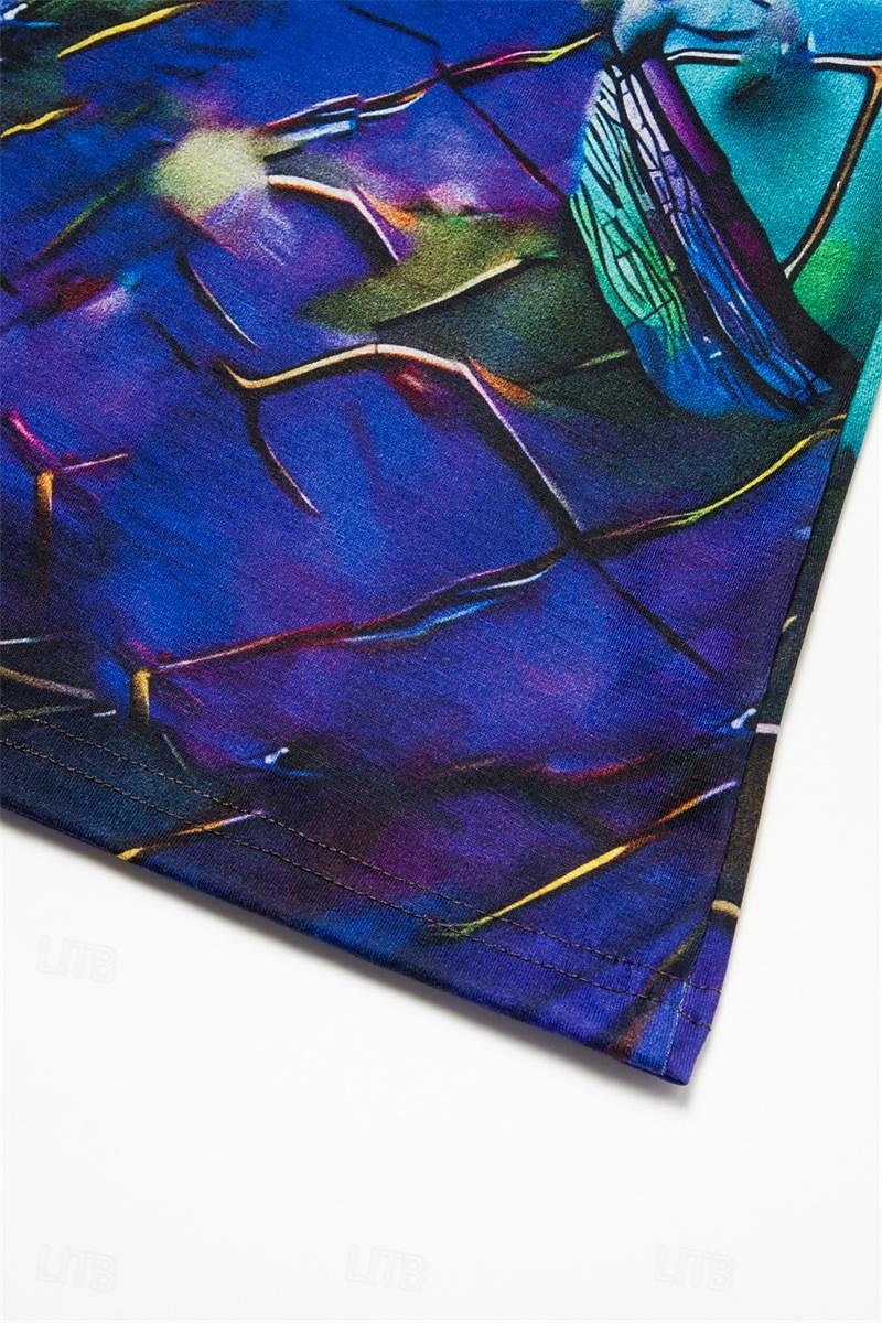 Floral Print Fashion V Neck Tee