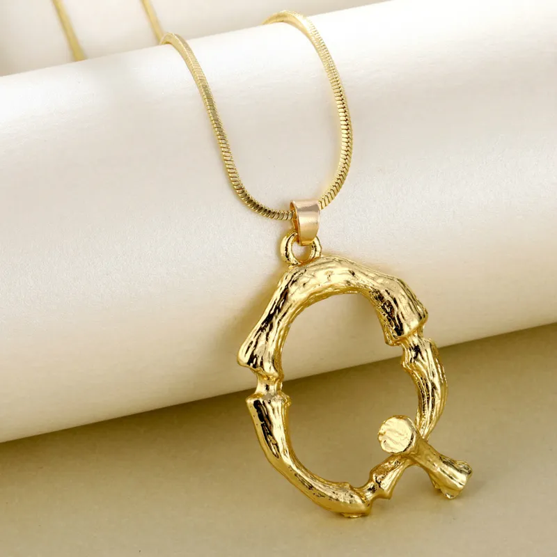 Golden Initial Pendant Necklace