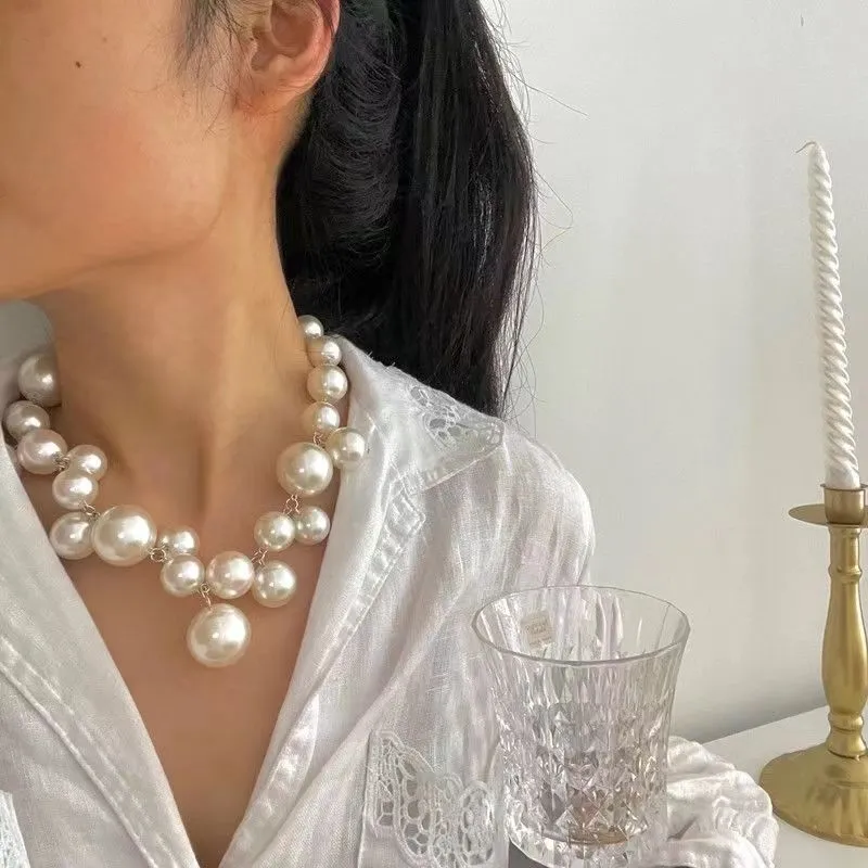 Statement Faux Pearl Necklace