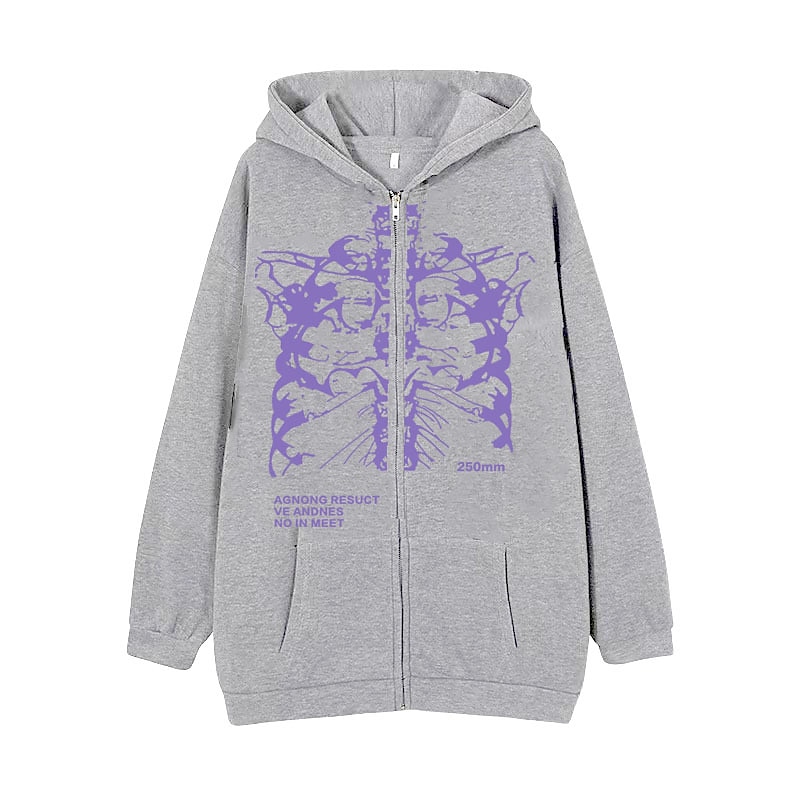 Skull Graphic Full Zip Hoodie