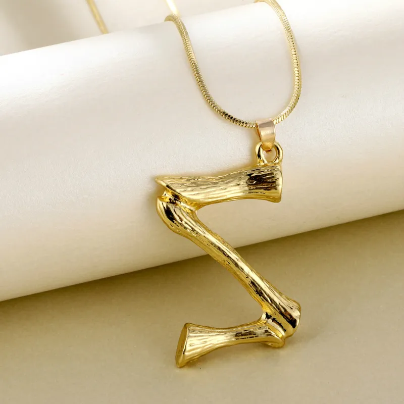 Golden Initial Pendant Necklace
