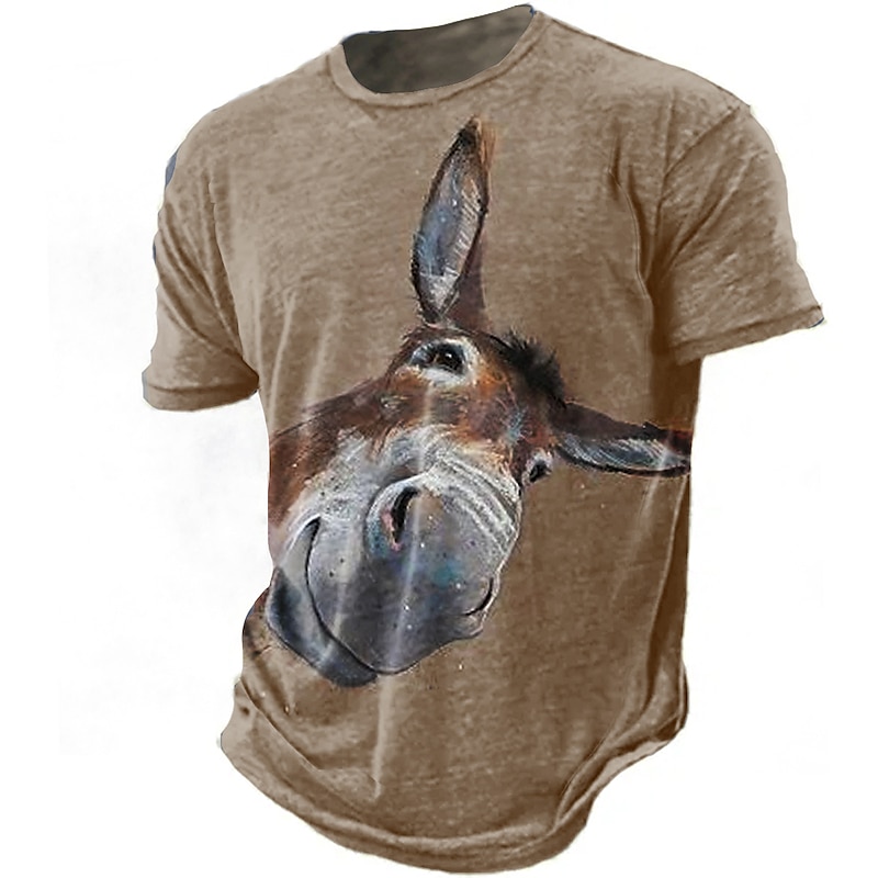 Funny Graphic Animal 3D Print Short Sleeve Tee