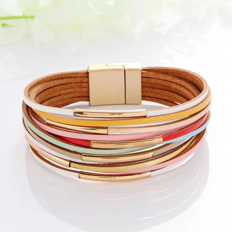 Chic Layered Leather Bracelet