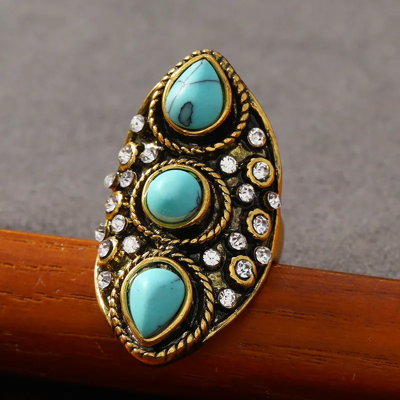 Boho Turquoise Statement Ring